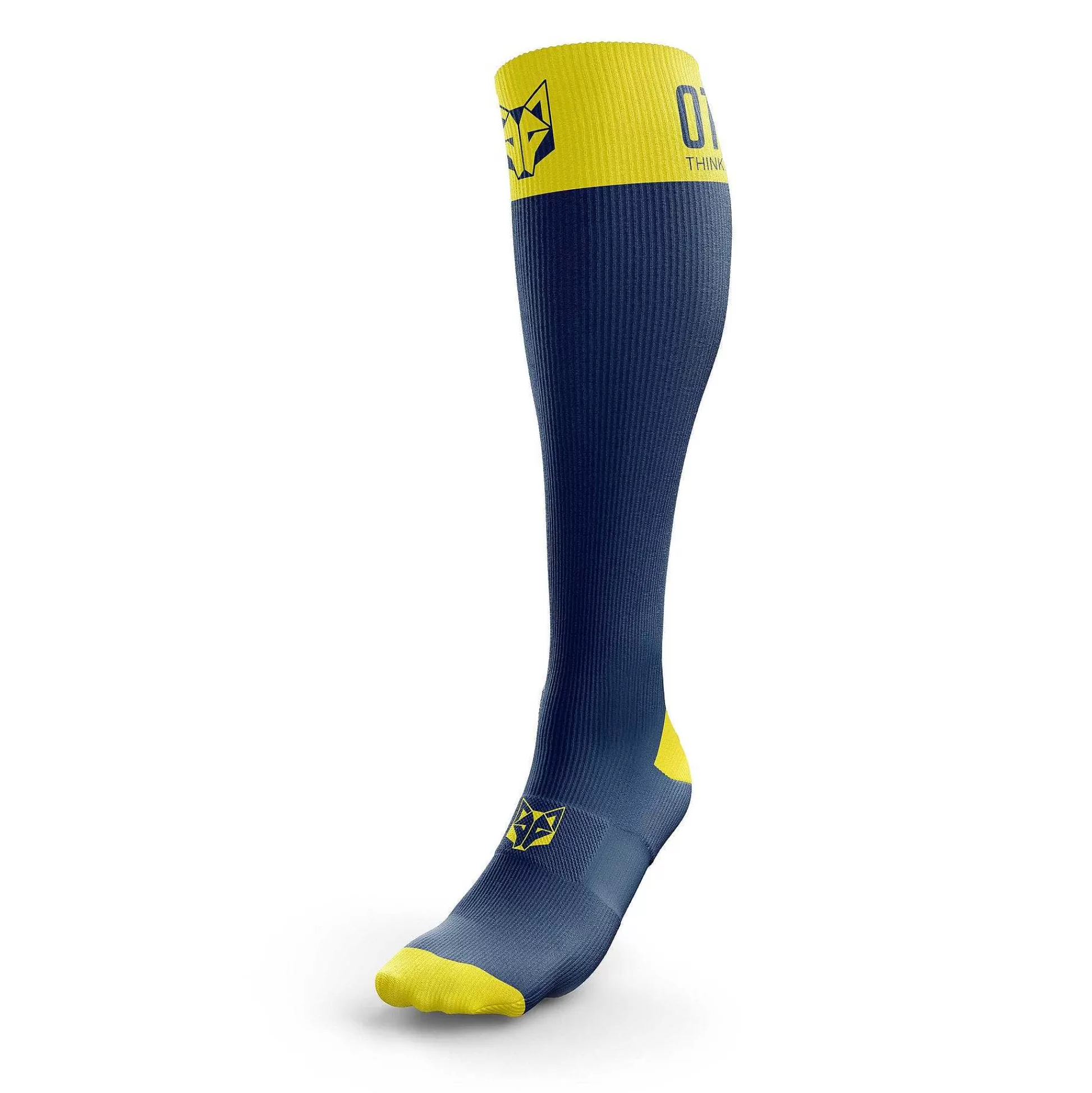 Compression Recovery Socks Navy Blue & Fluo Yellow*OTSO Online