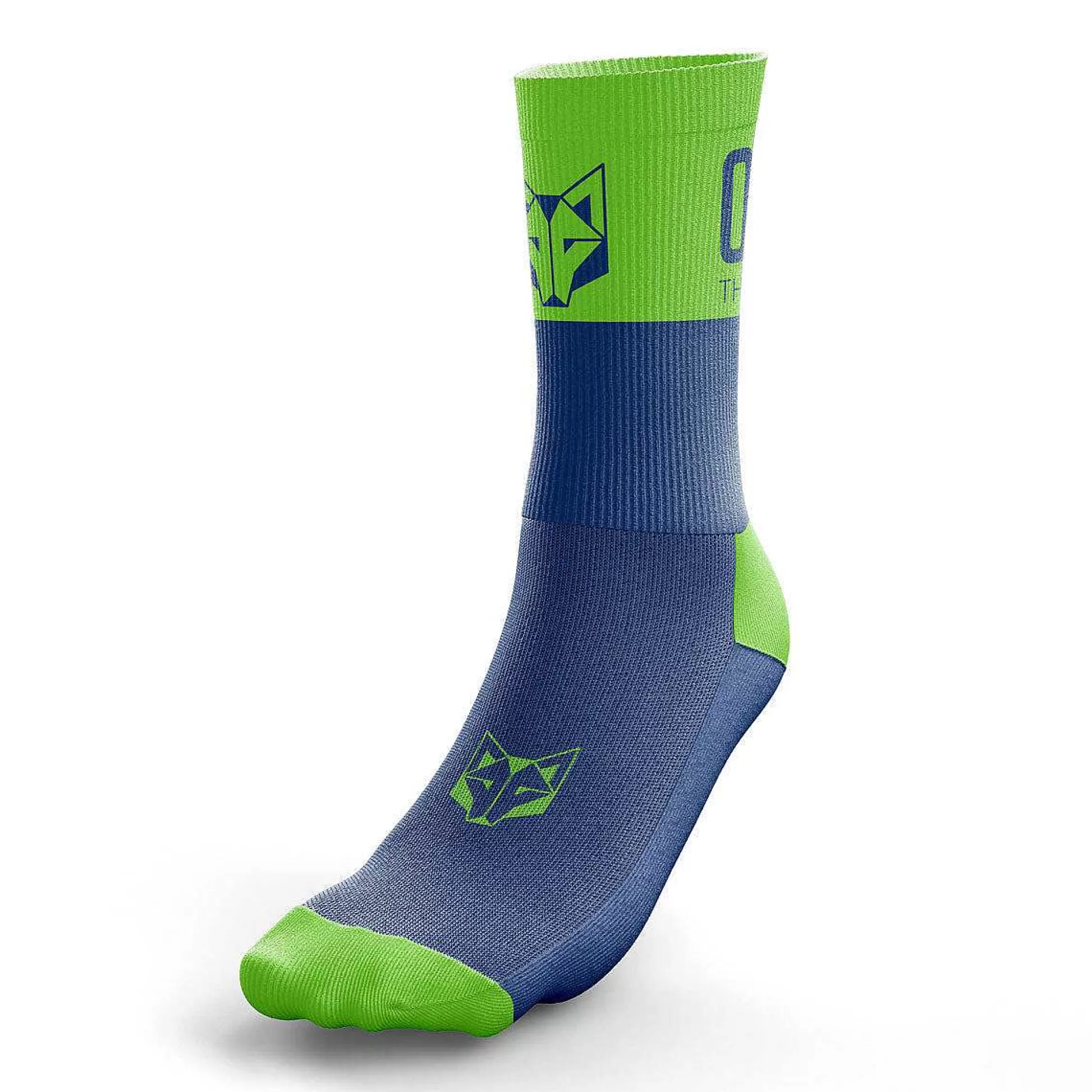 Electric Blue & Fluo Green Mid Cut Multisport Socks*OTSO Best Sale