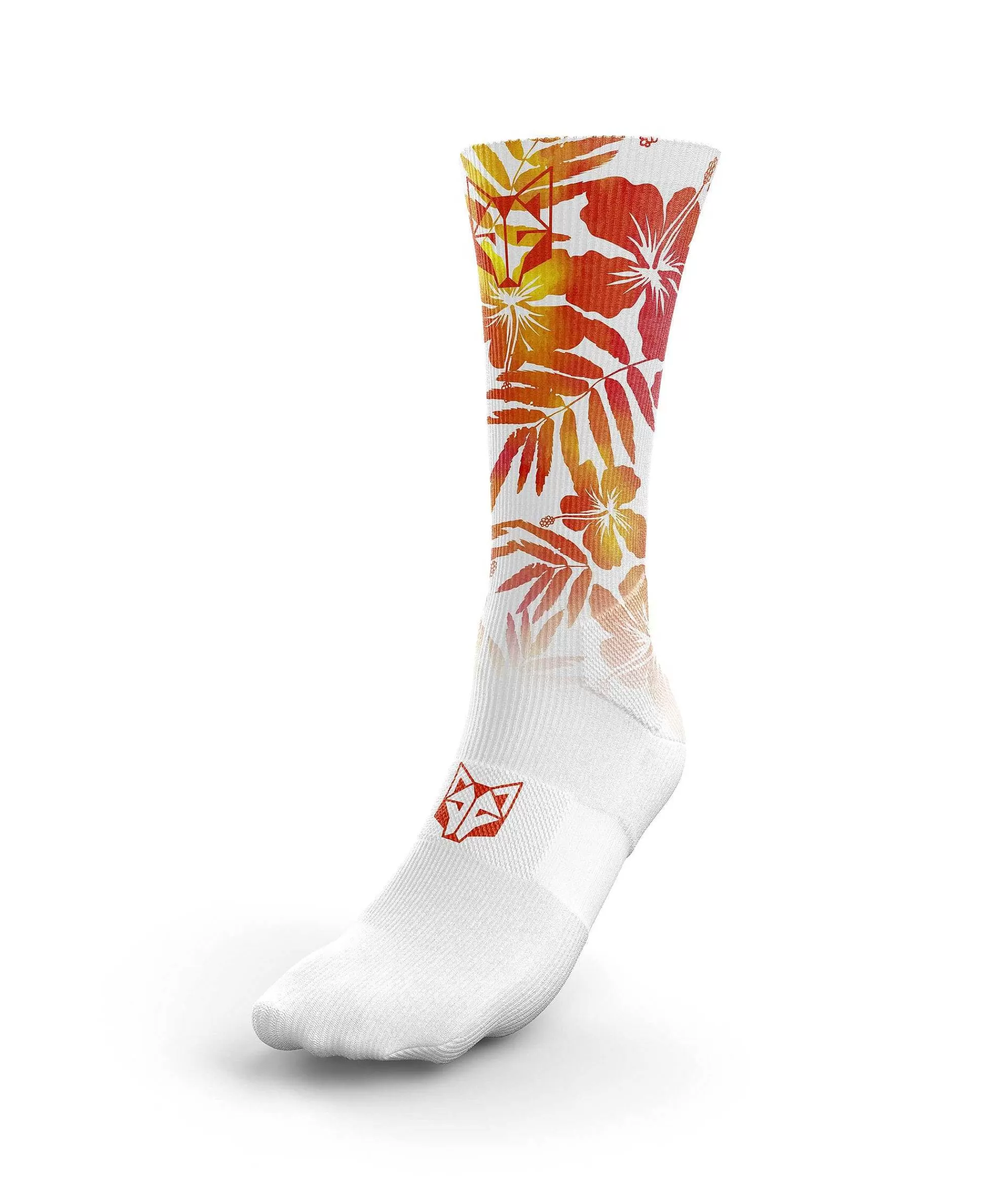 Funny Socks High Cut Floral Orange*OTSO Store