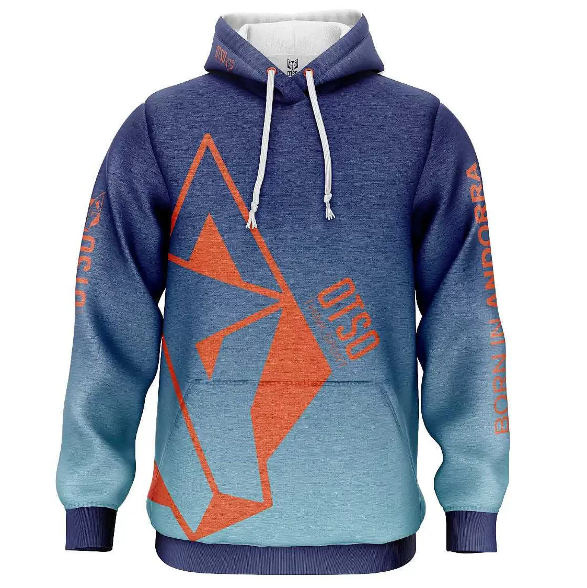 Hoodie-Navy Blue & Fluo Orange *OTSO Fashion