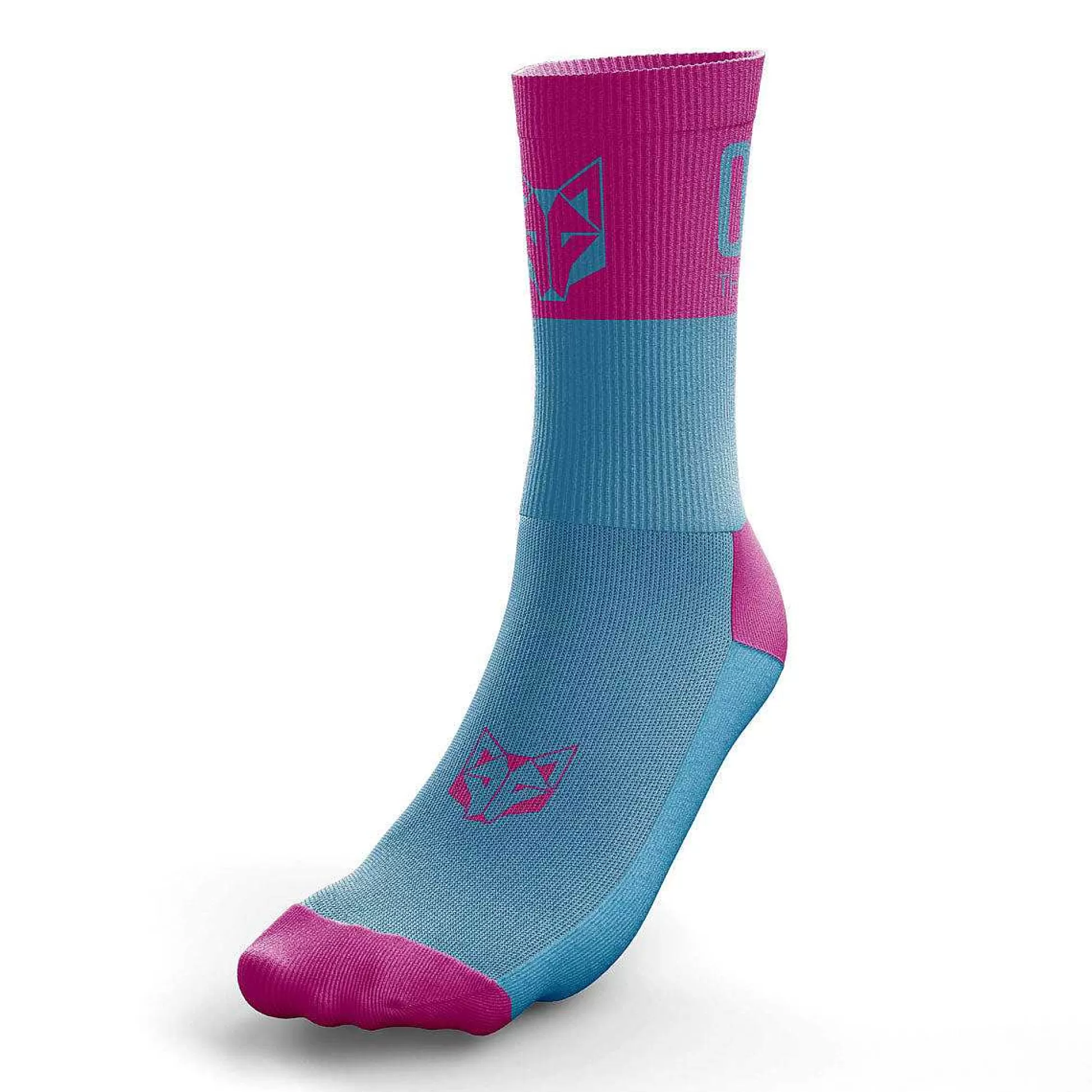 Light Blue & Fluo Pink Medium Cut Multisport Socks*OTSO Best Sale