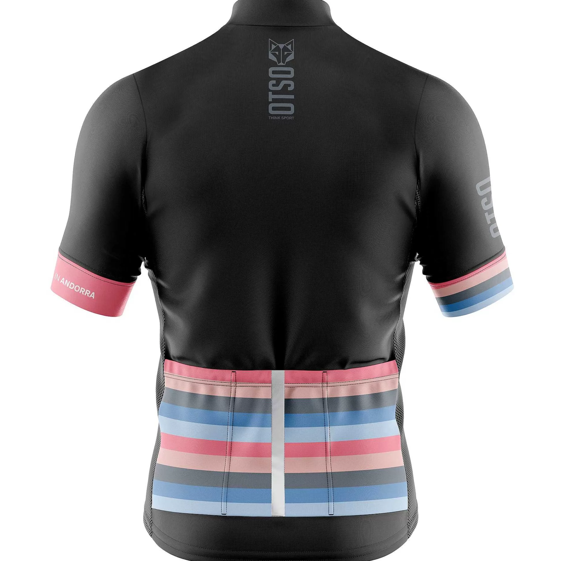 Men'S Short Sleeve Cycling Jersey Stripes Black (Outlet)*OTSO Flash Sale