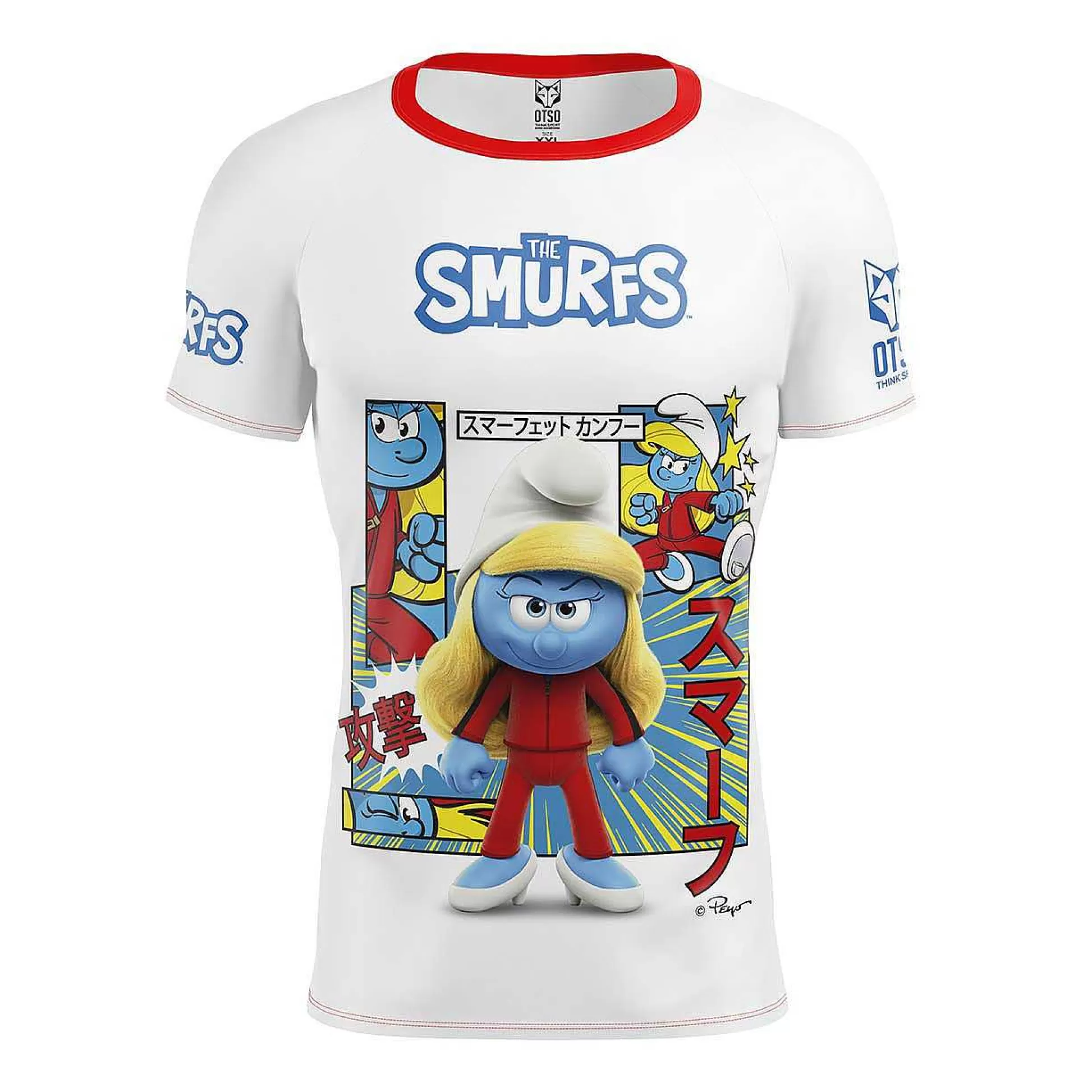 Men'S Short Sleeve Shirt Smurfs Manga White*OTSO Cheap