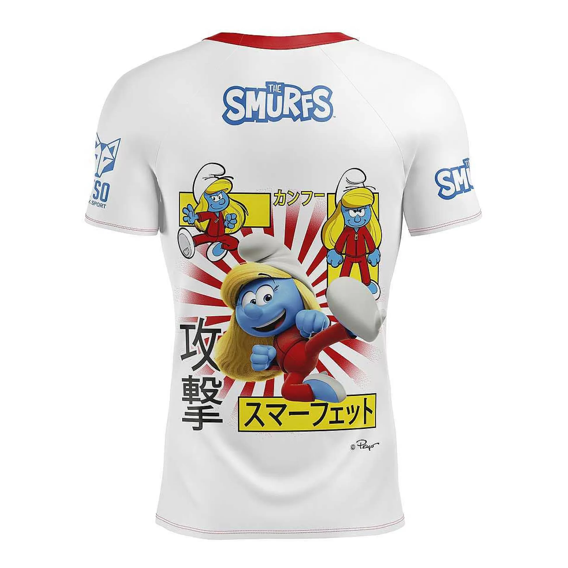 Men'S Short Sleeve Shirt Smurfs Manga White*OTSO Cheap