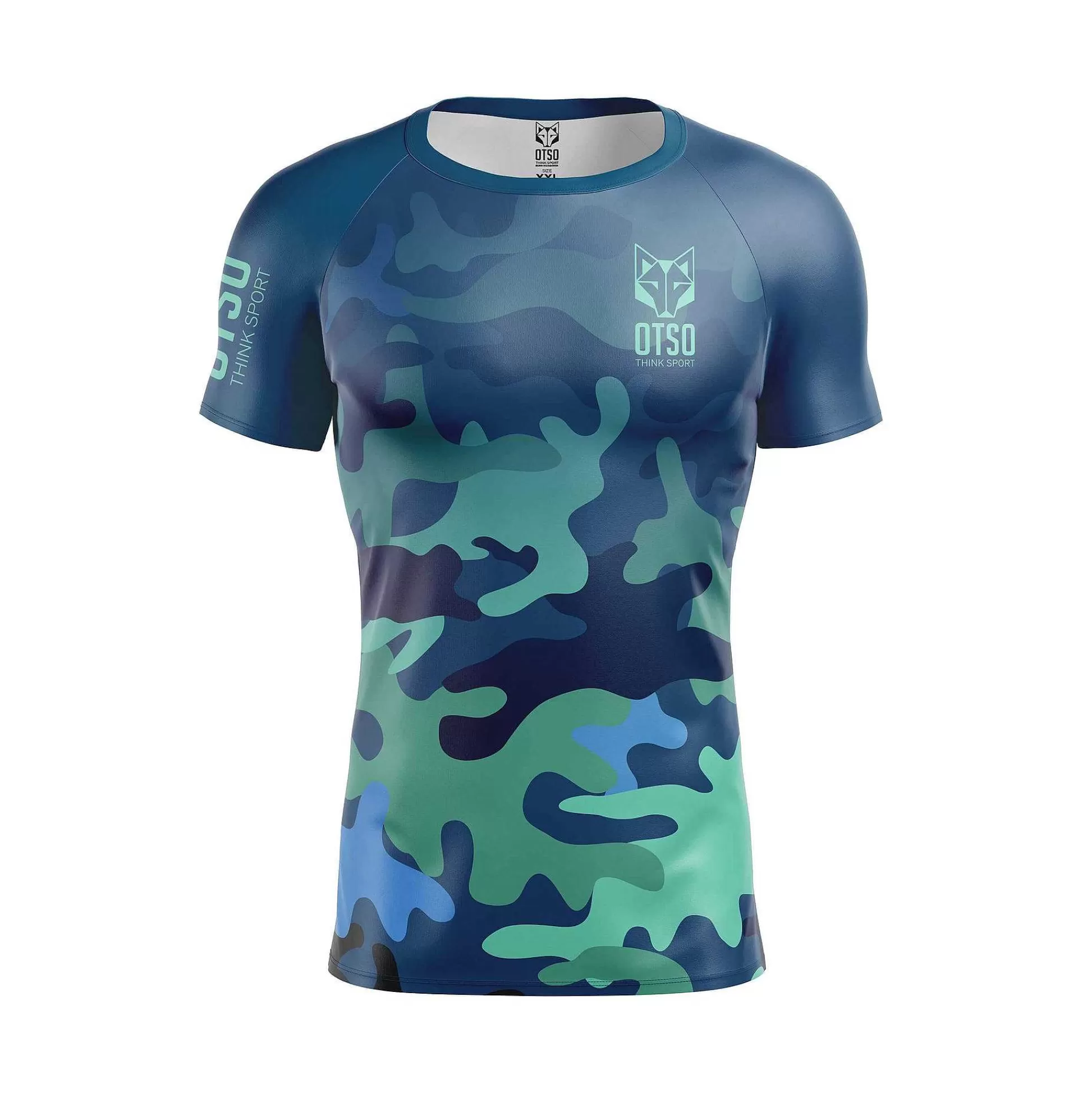 Men'S Short Sleeve T-Shirt Blue Camo*OTSO Fashion