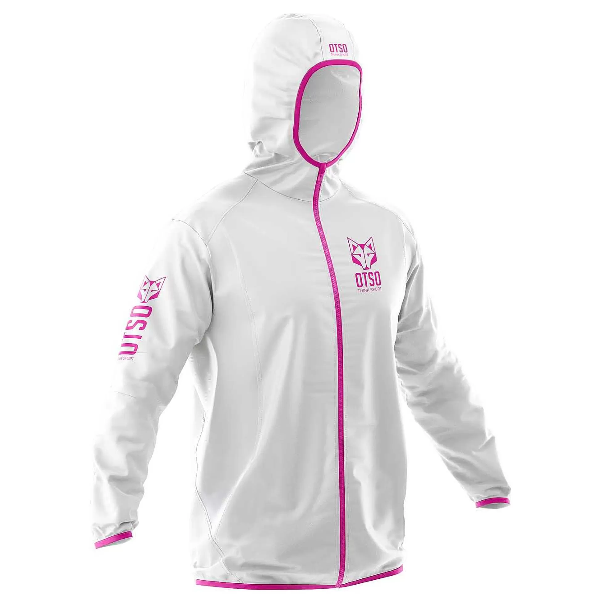 Unisex Waterproof Windbreaker White Fluo Pink*OTSO Best