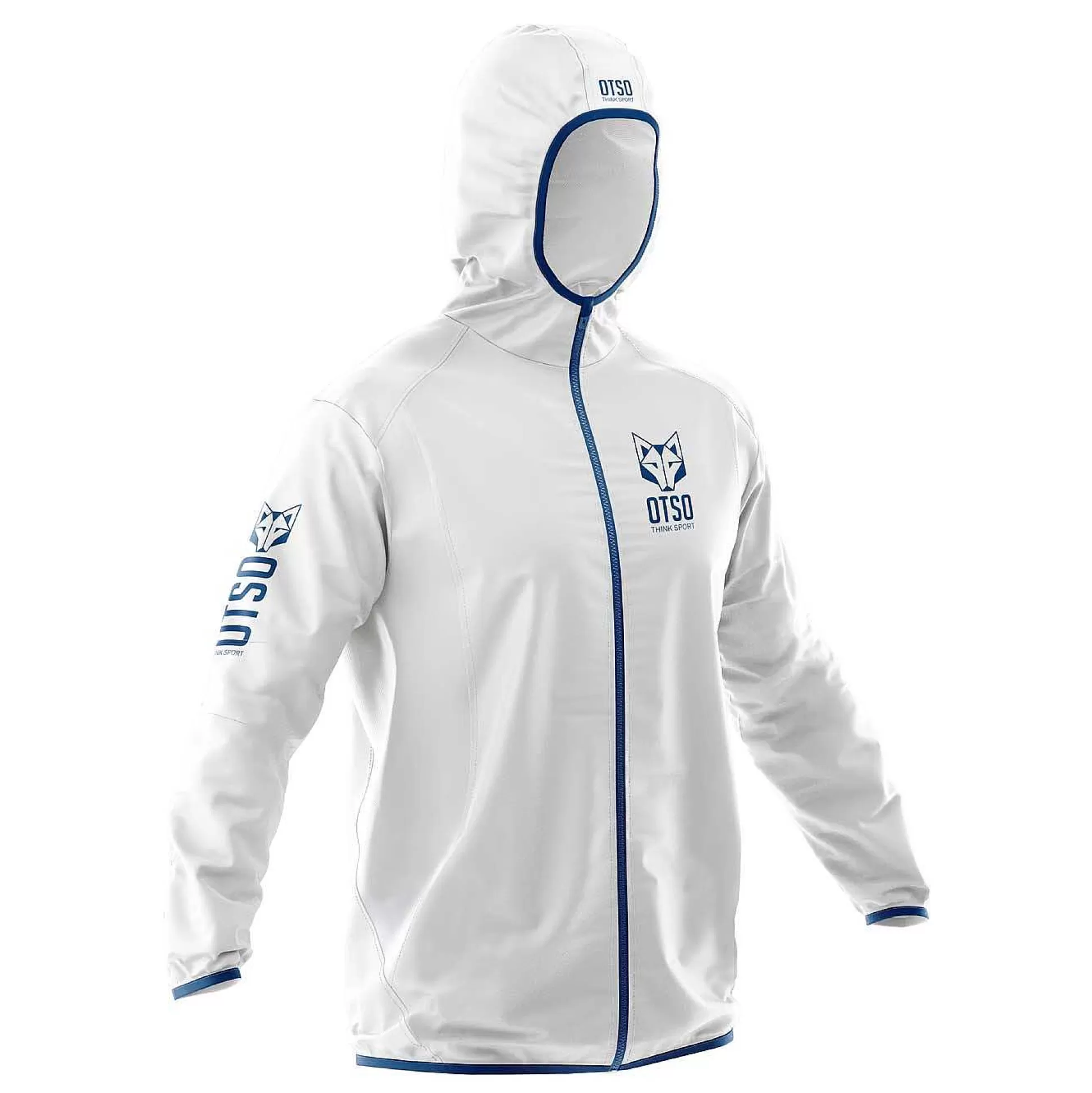 Unisex Waterproof Windbreaker White Royal Blue*OTSO Outlet