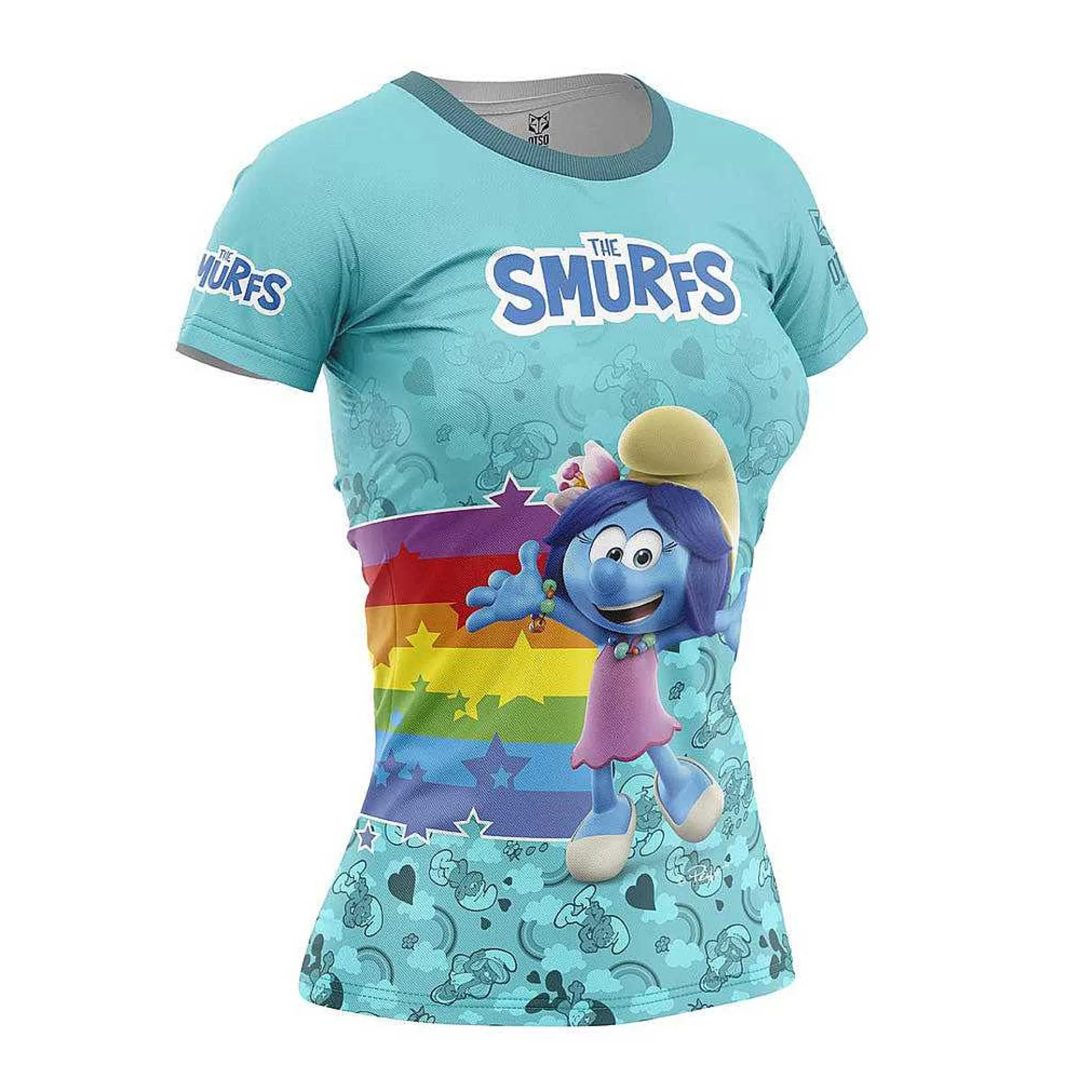 Women'S Short Sleeve Shirt Smurfs Rainbow*OTSO Discount