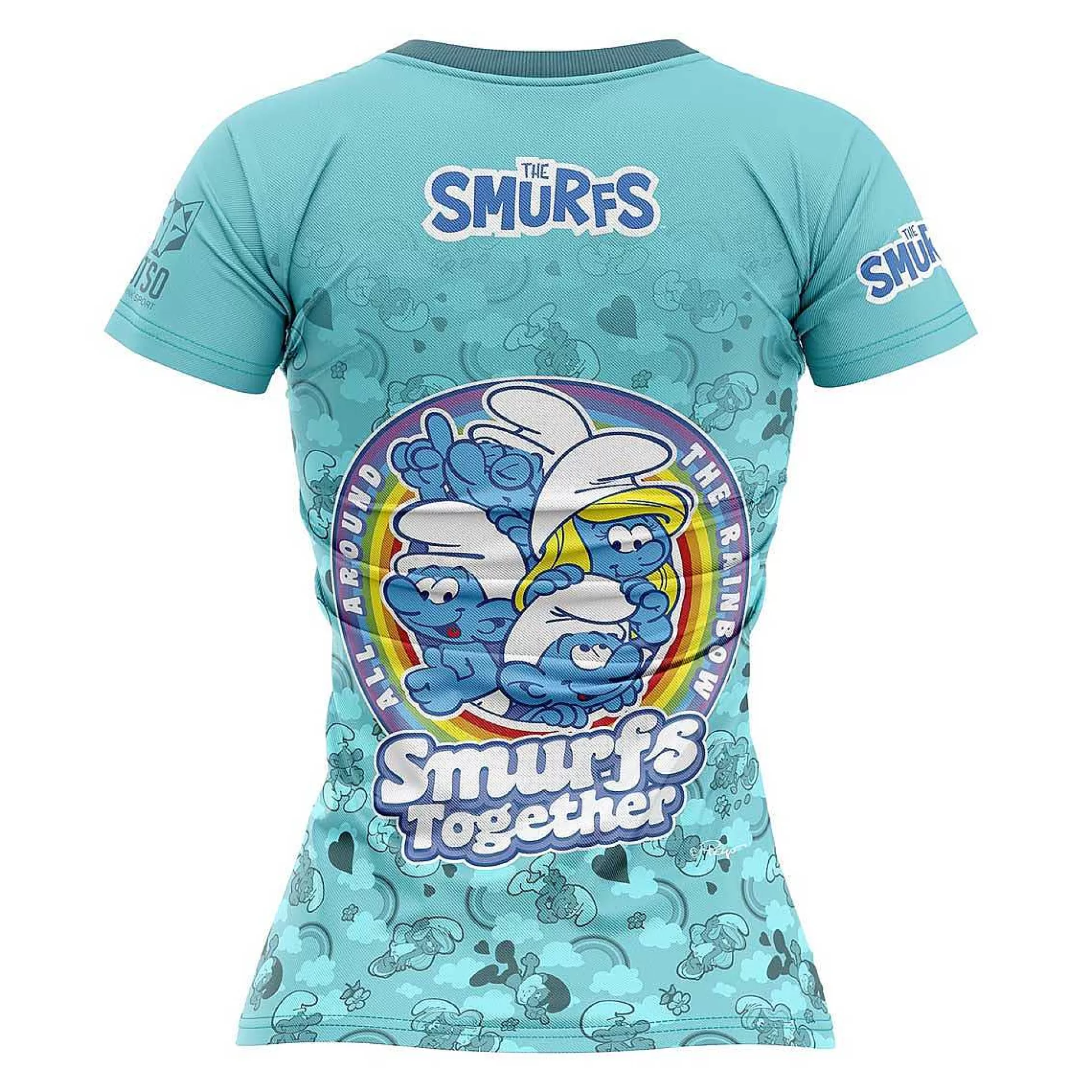 Women'S Short Sleeve Shirt Smurfs Rainbow*OTSO Discount