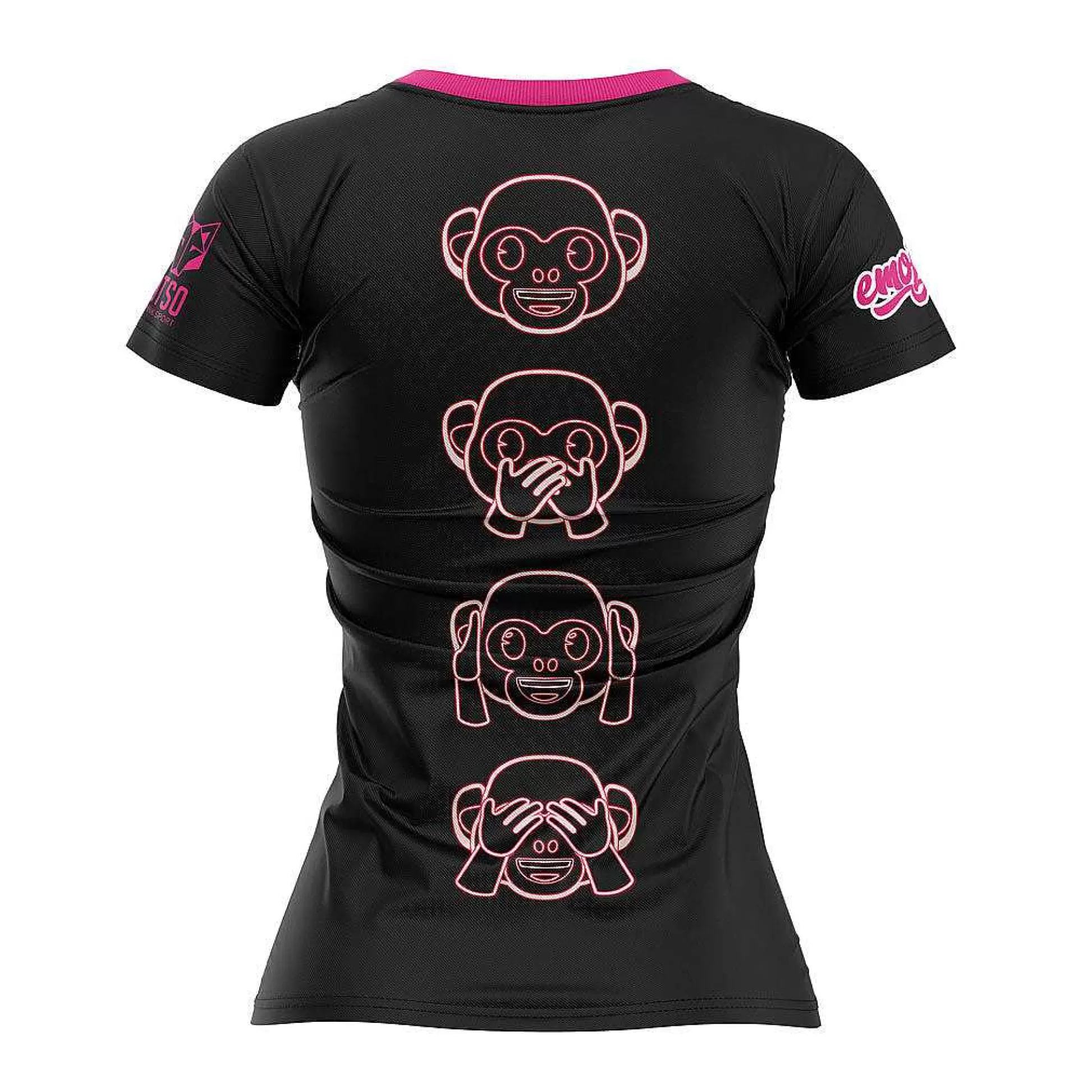 Women'S Short Sleeve Shirt-Emoji Monkey Neon*OTSO New