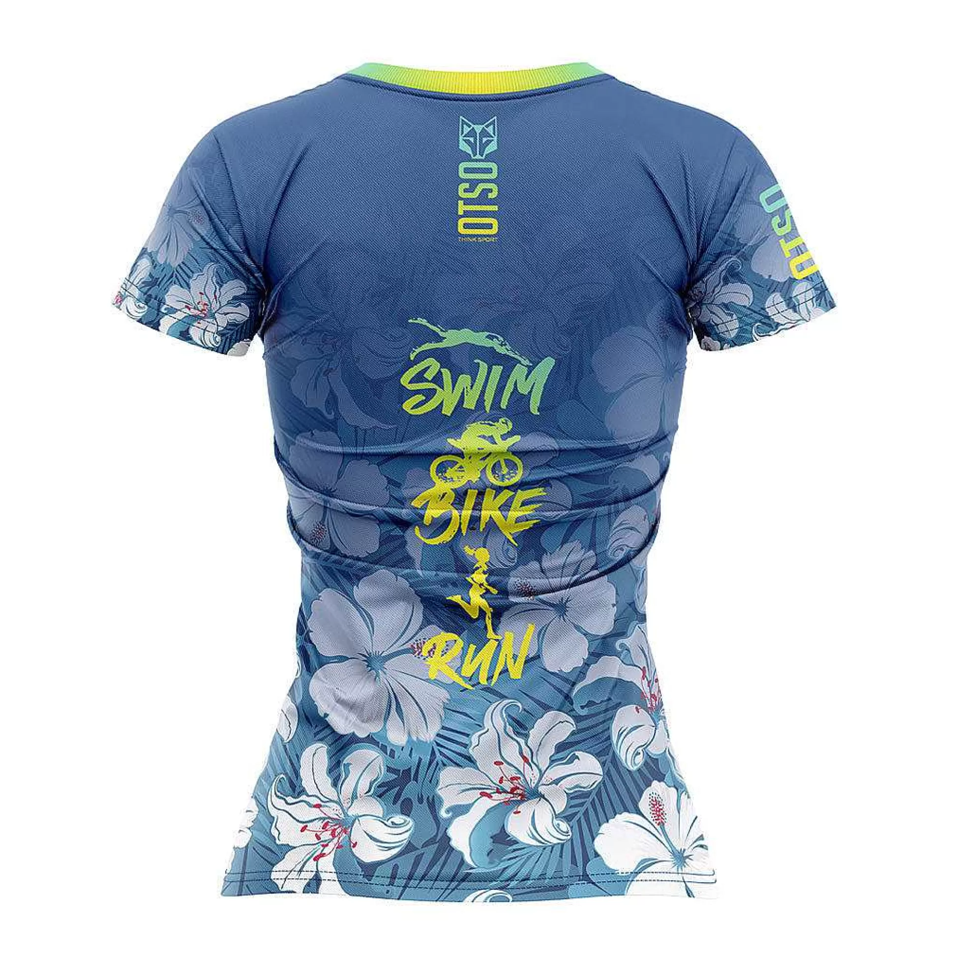 Women'S Short Sleeve Shirt-Swim Bike Run Flower*OTSO Cheap