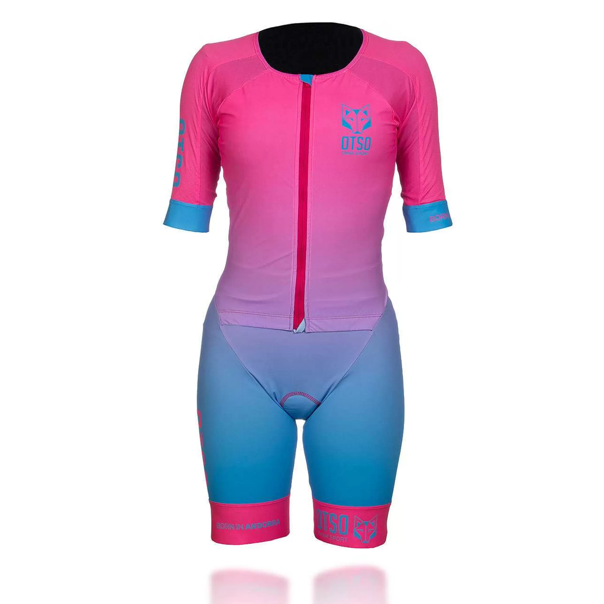 Women'S Triathlon Suit-Fluo Pink & Light Blue (Outlet)*OTSO Shop