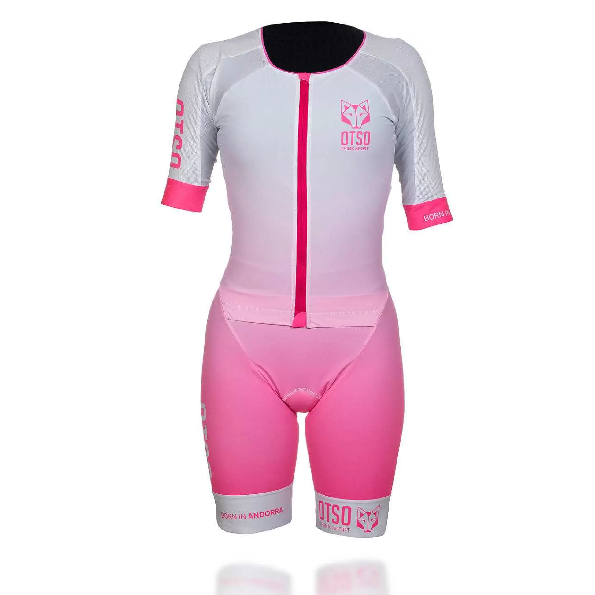 Women'S Triathlon Suit-White & Fluo Pink (Outlet)*OTSO Fashion